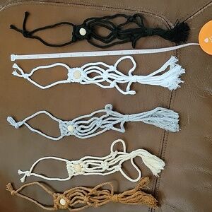 Macrame W Bead Accent Photo Holder 5 Color Choices